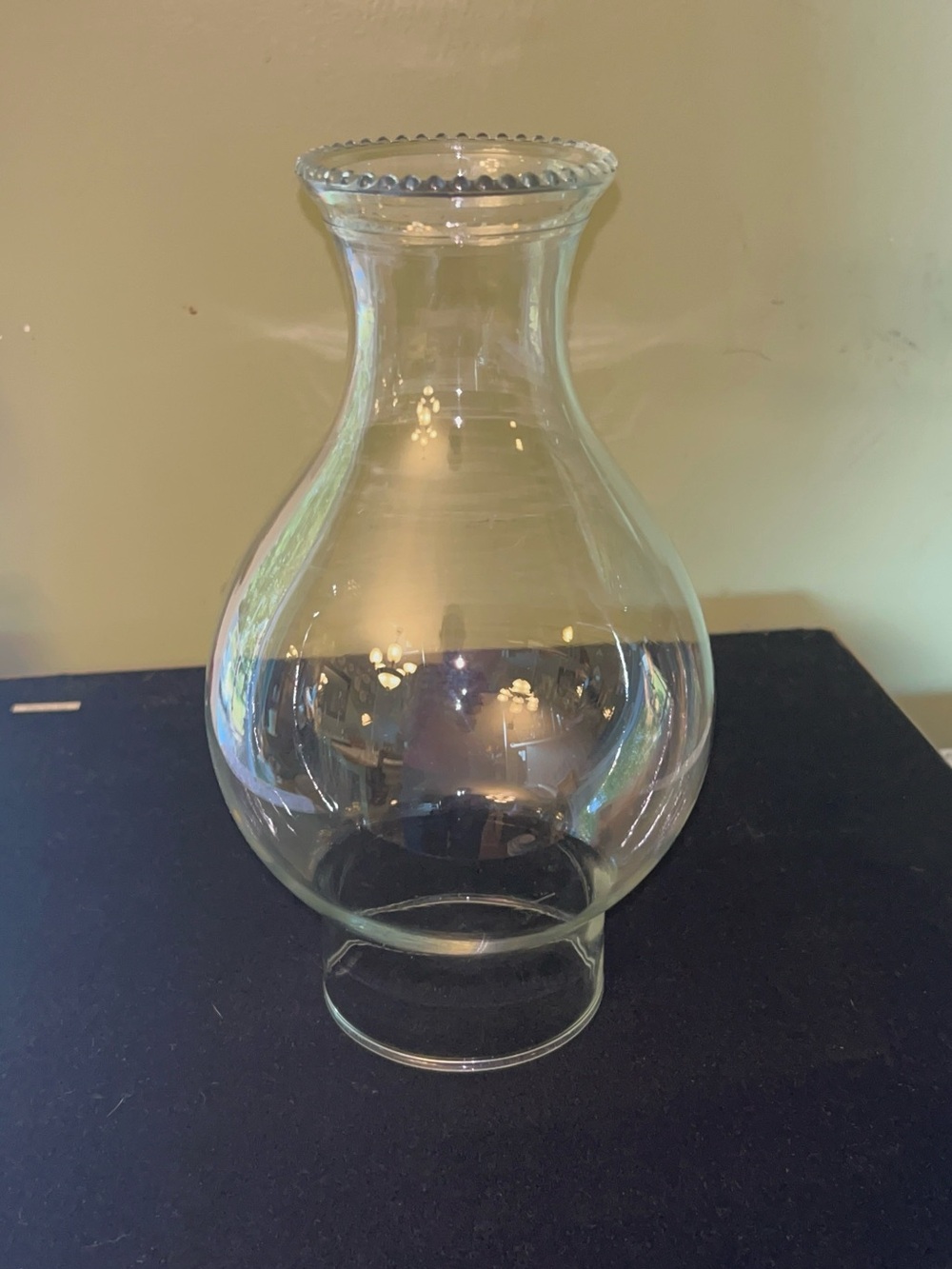 Crown top beaded glass lamp chimney shade 8.5inches tall